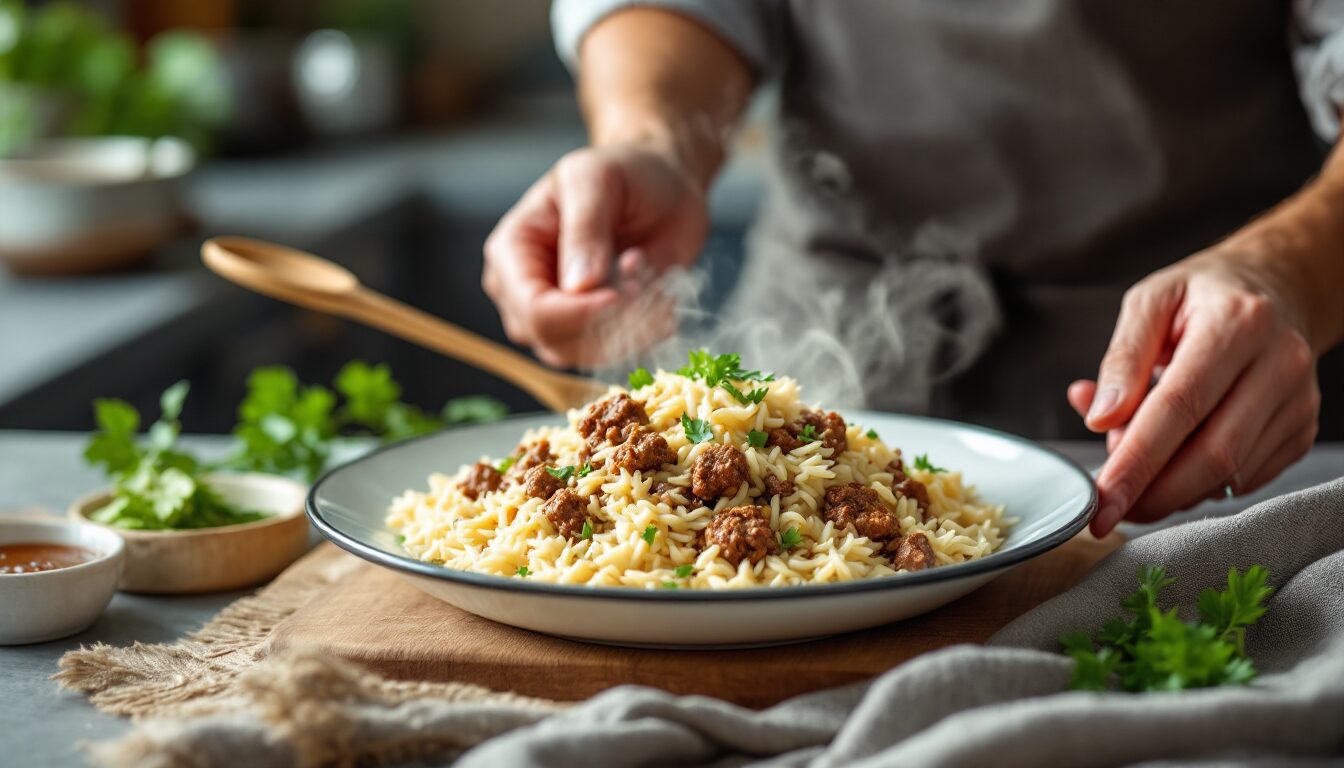 recette riz viande hachée creme fraiche