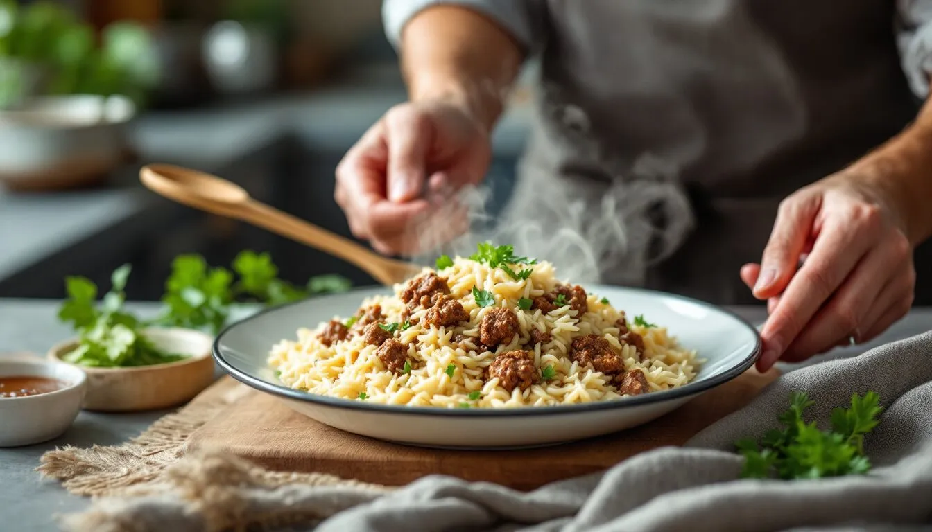 recette riz viande hachée creme fraiche