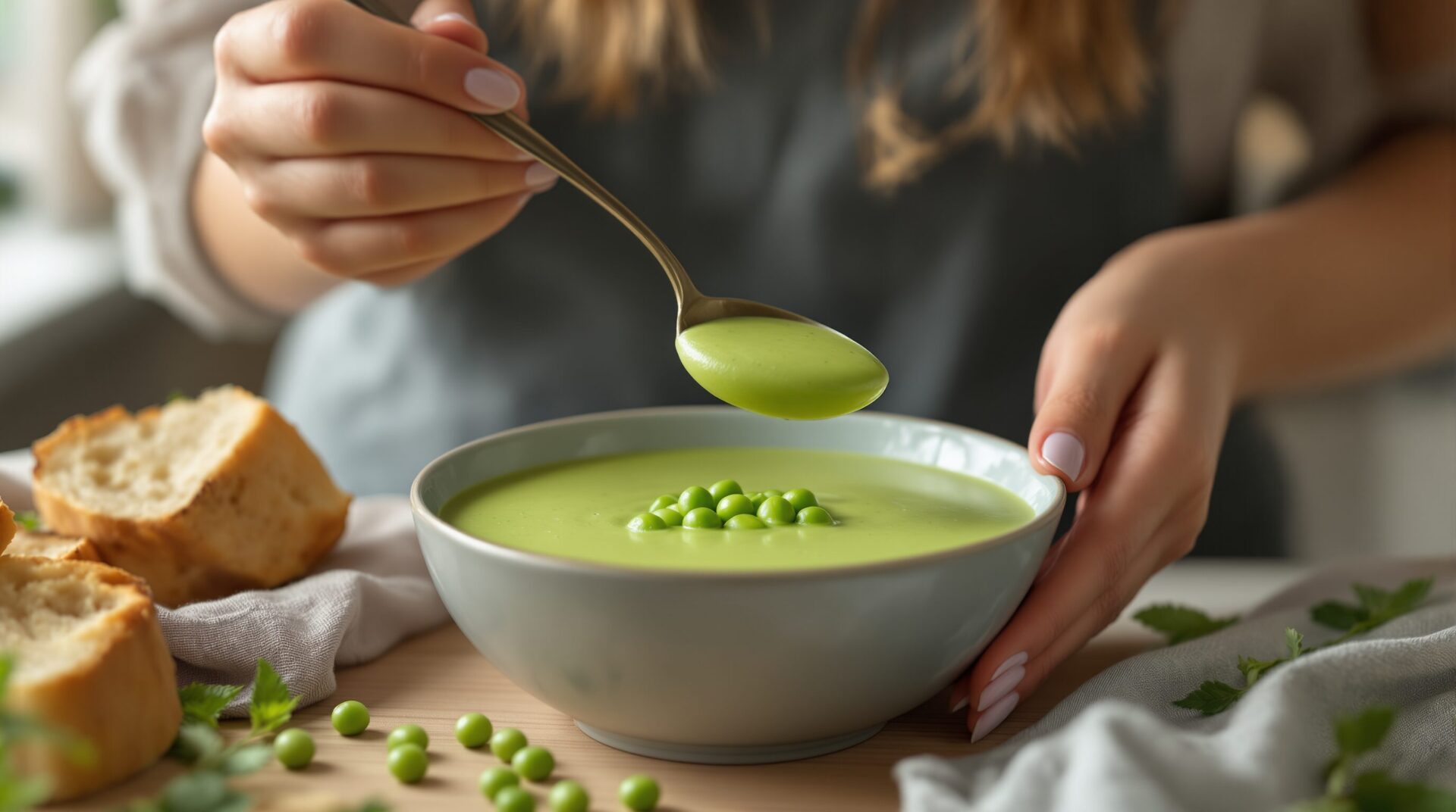 crème de petits pois