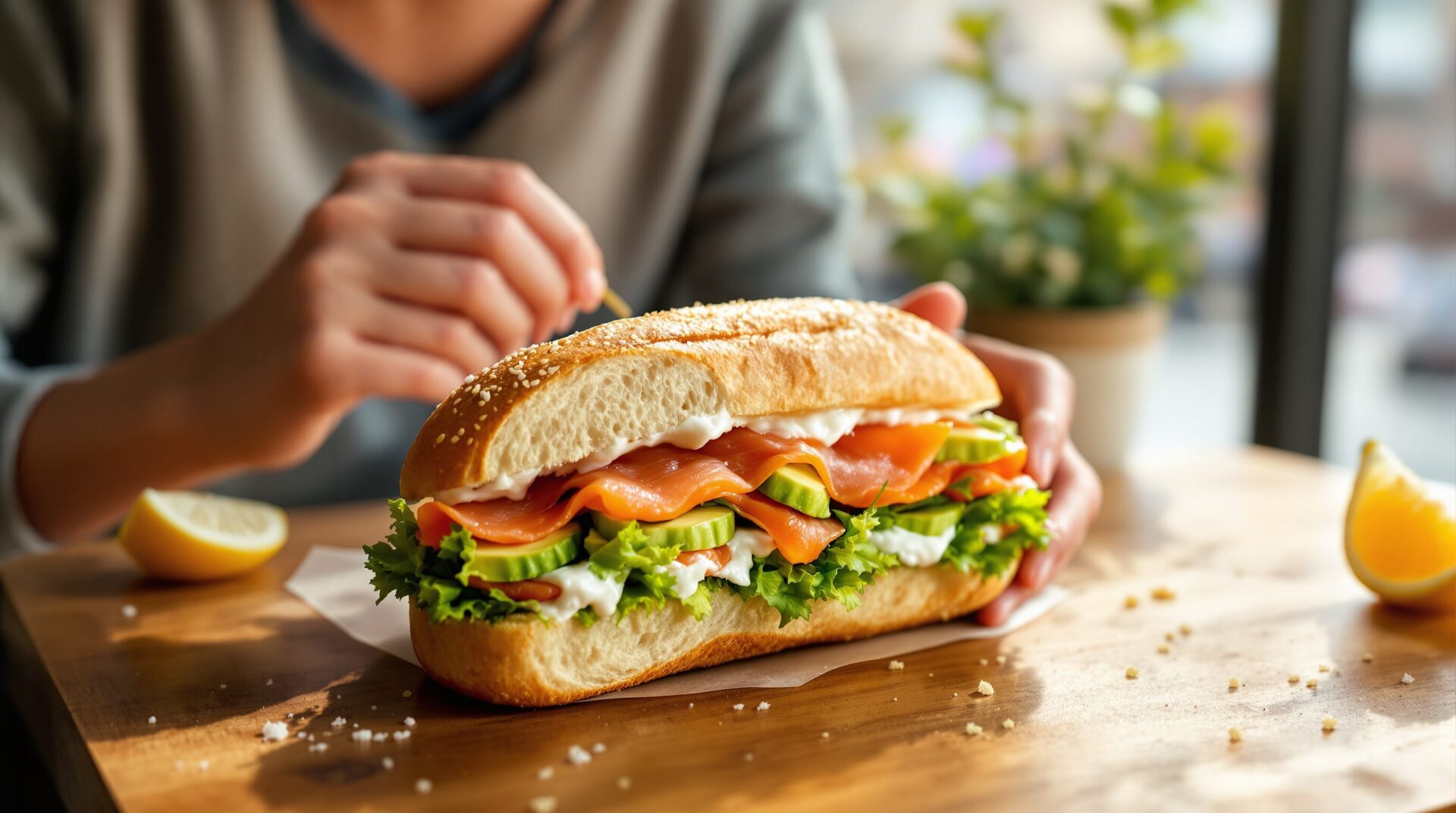 sandwich saumon avocat baguette