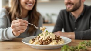 recette riz viande hachée creme fraiche