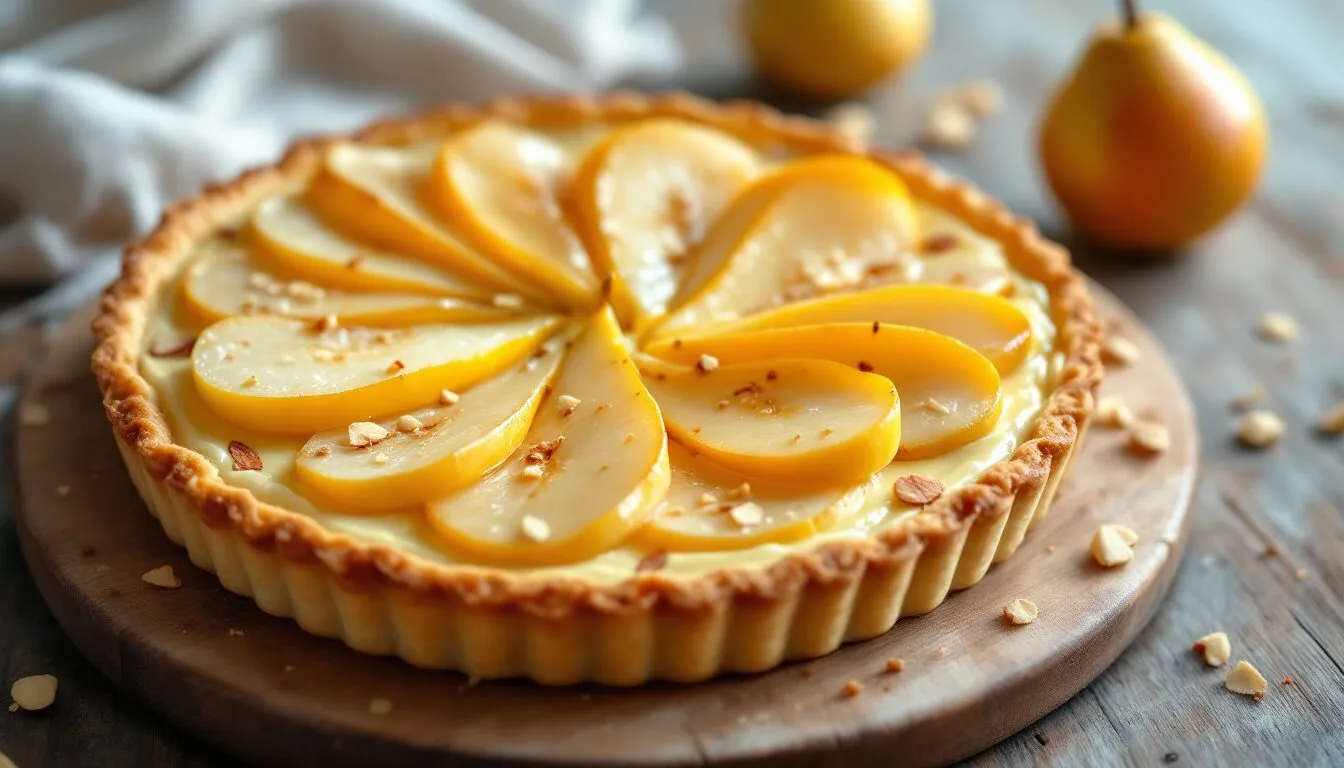 tarte amandine aux poires fraiches