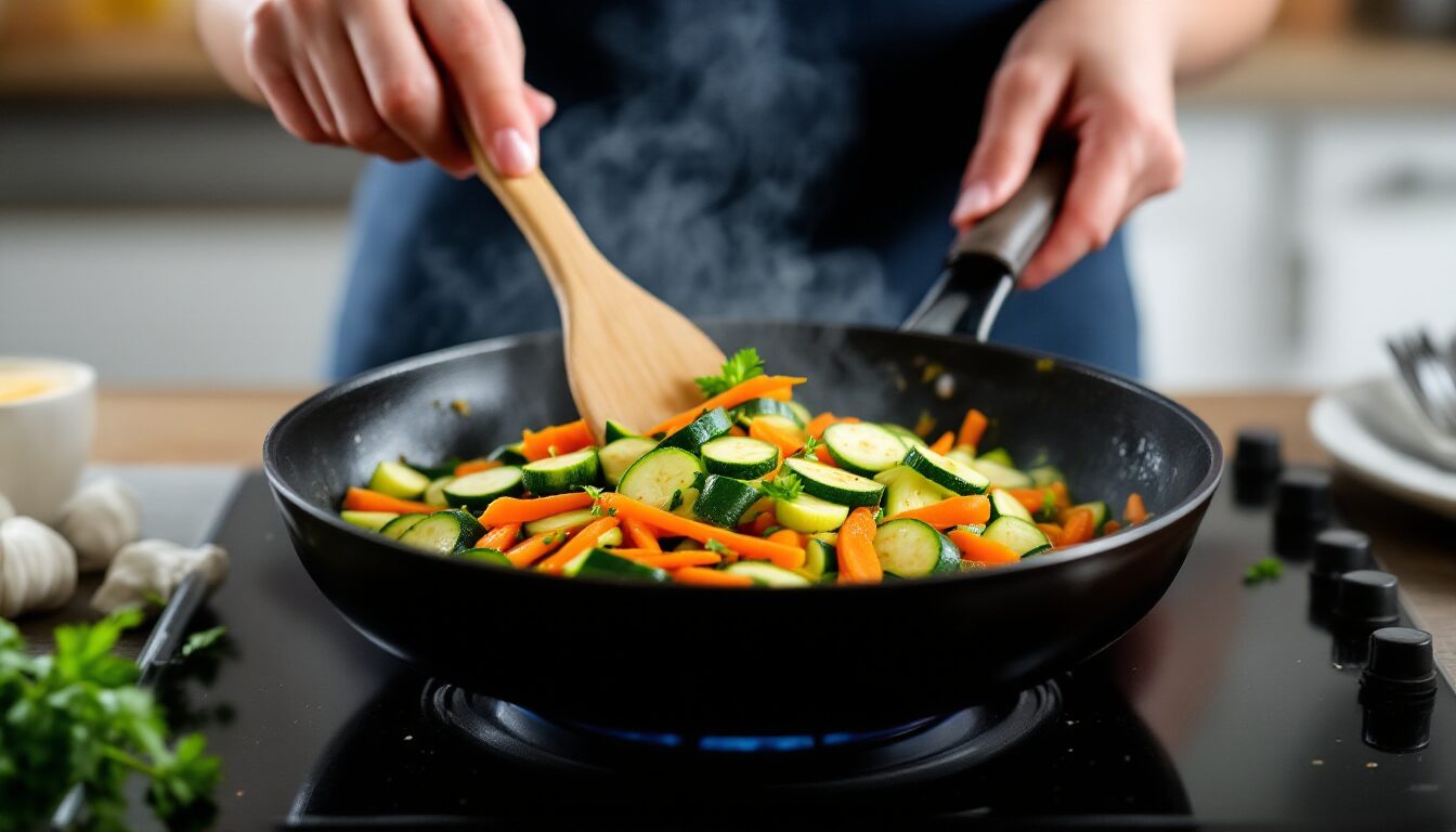 poele courgette carotte