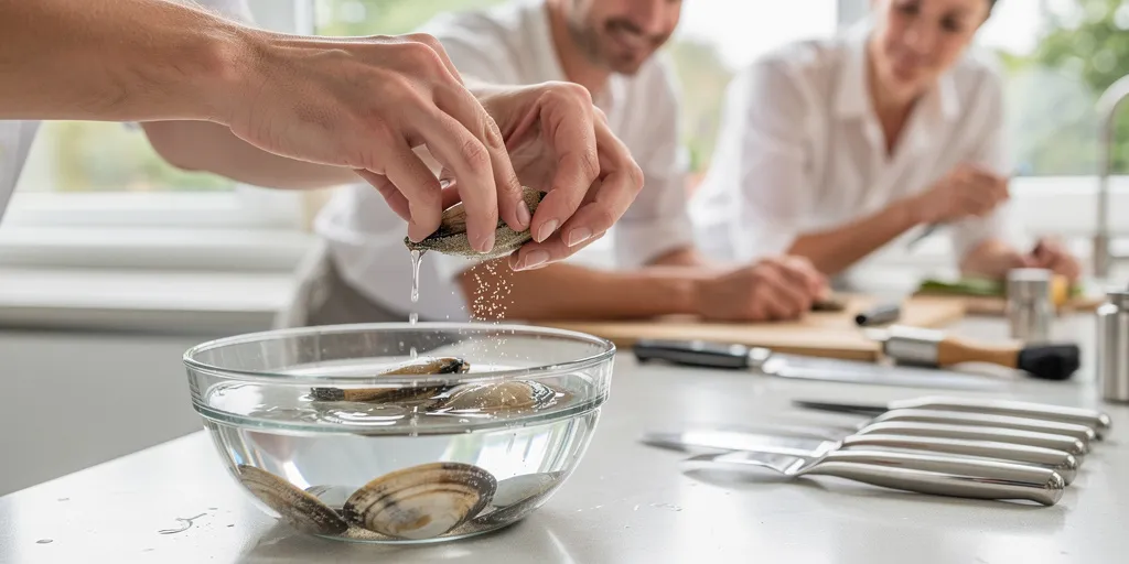 Préparation de couteaux de mer : la méthode pour des coquillages sans sable