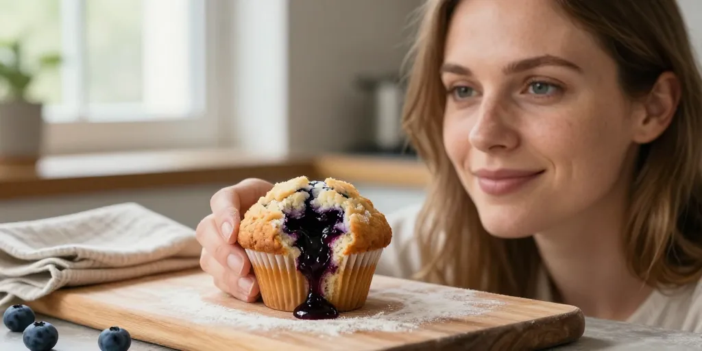 Muffin confiture myrtille : la méthode simple pour un cœur fondant