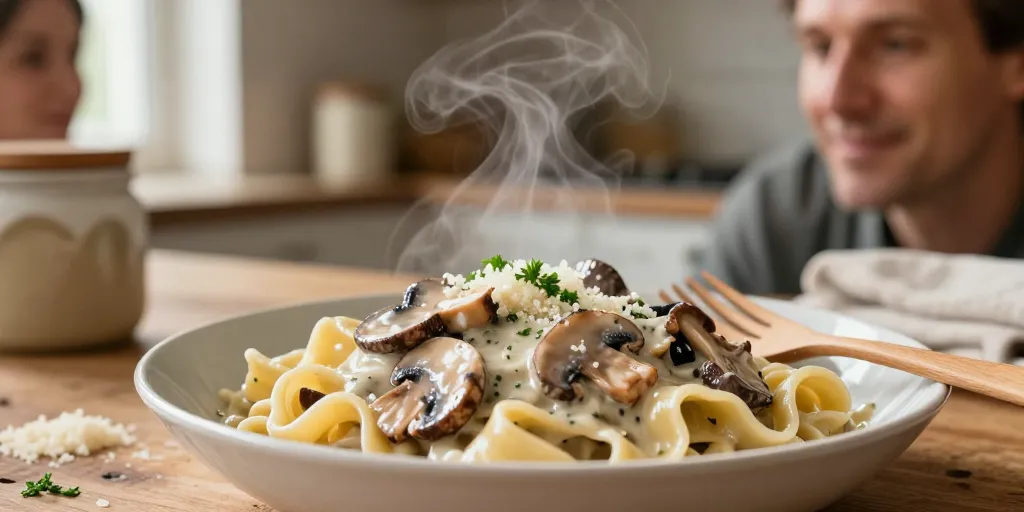 Pâtes sauce forestière : la recette simple pour une sauce onctueuse