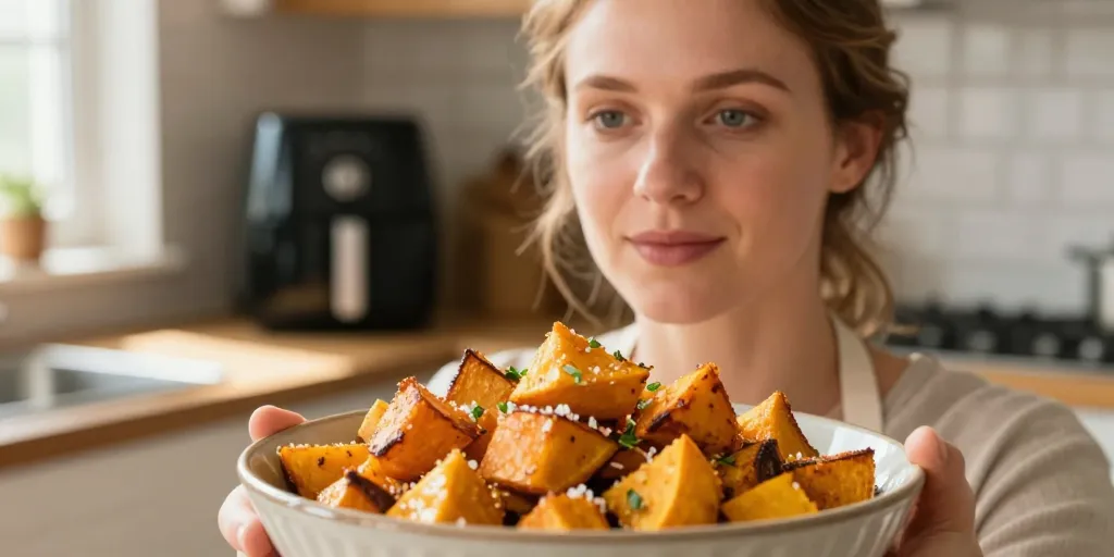 Recette air fryer butternut : la méthode rapide pour des dés croustillants
