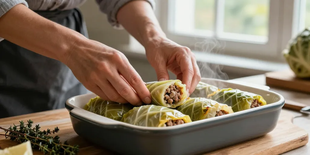 Feuille de choux farcies au four : la méthode du plat fondant