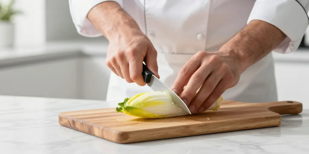 Couper une endive : la technique rapide pour supprimer toute l’amertume