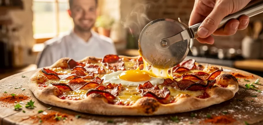 recette pizza chorizo oeuf